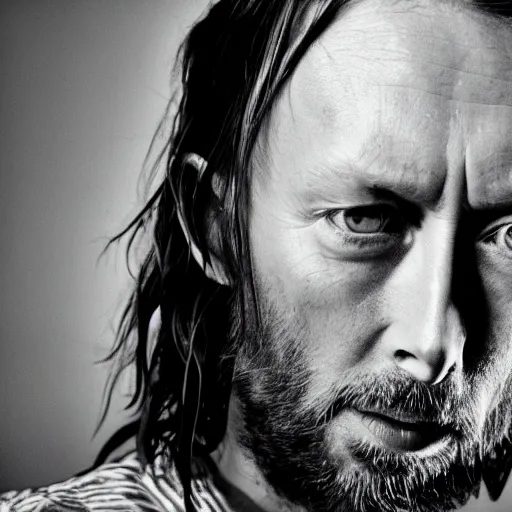 Image similar to Thom Yorke singer songwriter Rolling Stone, a photo by Colin Greenwood, ultrafine detail, masterpiece