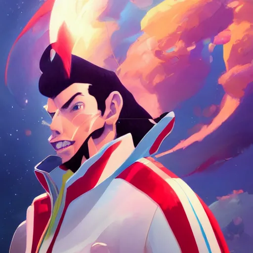 Image similar to hero world space dandy, behance hd by jesper ejsing, by rhads, makoto shinkai and lois van baarle, ilya kuvshinov, rossdraws global illumination