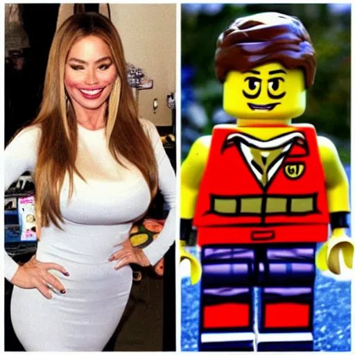 Prompt: Sofía Vergara as lego character