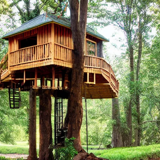 Prompt: majestic tree house
