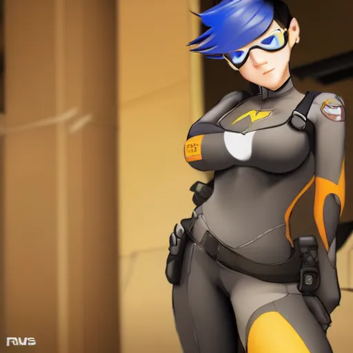 Image similar to b usty tracer from overwatch r 3 4 h e n t a i n s f w p o r n trending on pixiv