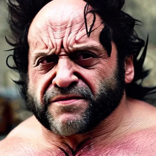 Image similar to danny devito as wolverine in the movie The Wolverine