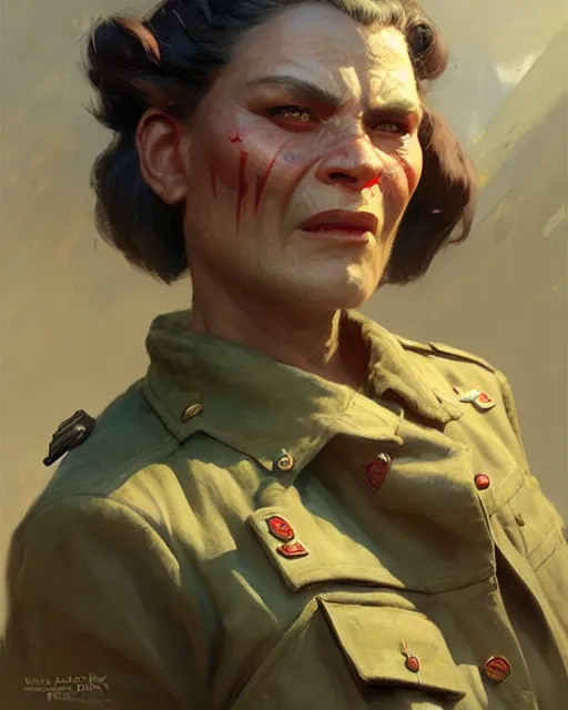 Prompt: orc ww 2 general | | realistic shaded, fine details, realistic shaded lighting painting by greg rutkowski, diego gisbert llorens, magali villeneuve, artgerm, jeremy lipkin, michael garmash, rob rey