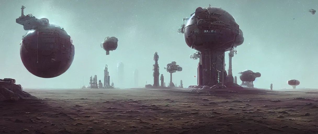 Prompt: illustration, a single scouting spaceship, deep space exploration, the expanse tv series, industrial design, space travel, intergalactic, cinematic lighting, 4k, greebles, widescreen, wide angle, beksinski, sharp and blocky shapes, simon stalenhag palette