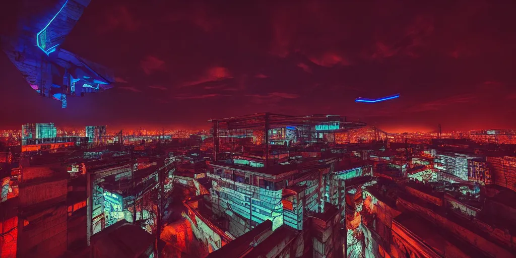 Prompt: Belgrade at night in cyberpunk style, brutalist architecture, neon lights, ultra realistic, highly detailed, HD, sharp focus, cinematic lighting, realistic, vivid colors, photo, film, non blurry, sharp