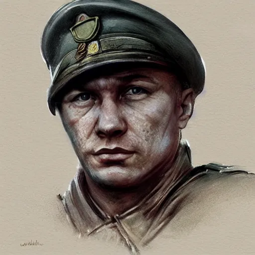 Image similar to valery sablin holy forgotten red hero of the soviet union, colourised, face portrait, epic, military art, fantasy, dieselpunk, hd shot, digital portrait, beautiful, artstation, comic style, by artgerm, guy denning, jakub rozalski, magali villeneuve and charlie bowater