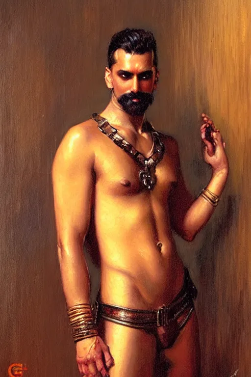 Prompt: male, hinduism, painting by gaston bussiere, greg rutkowski, j. c. leyendecker, tom of finland