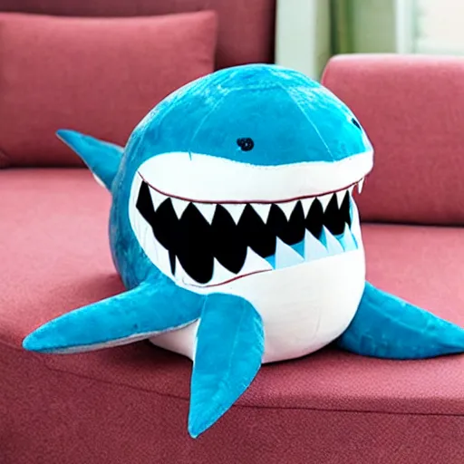 Prompt: cute shark stuffed animal