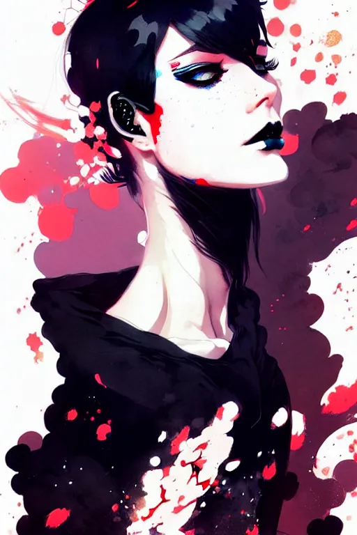 Image similar to a ultradetailed beautiful painting of a stylish goth girl, by conrad roset, greg rutkowski and makoto shinkai trending on artstation