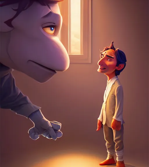 Image similar to sock puppet justin trudeau as sock puppet, loftis, cory behance hd by jesper ejsing, by rhads, makoto shinkai and lois van baarle, ilya kuvshinov, rossdraws global illumination