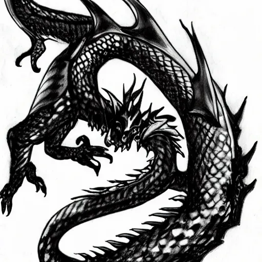 Image similar to An anime style drawing of a dragon