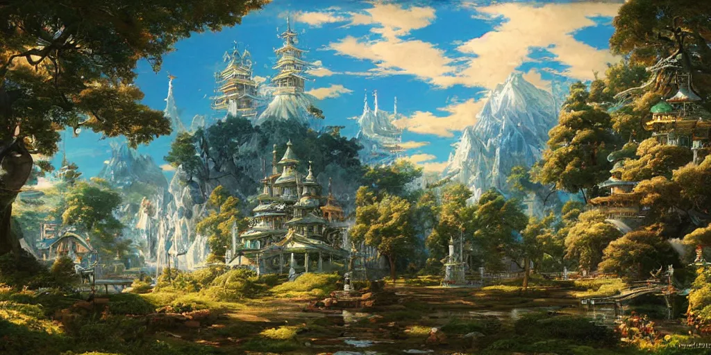 Image similar to Fantasy anime land by Ivan Shishkin