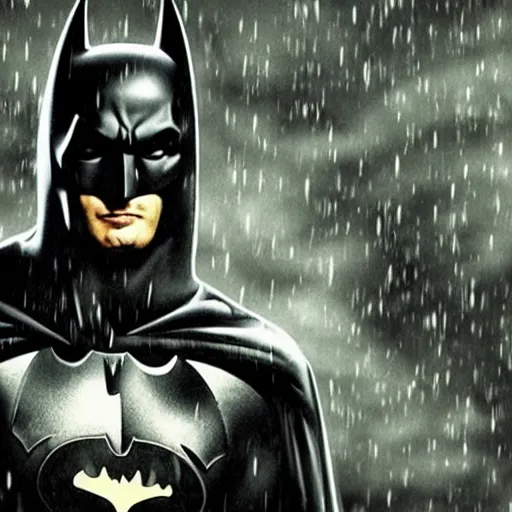 Prompt: batman, smiling, unnatural grin, horror, creepy, smoke, black, dark, glow