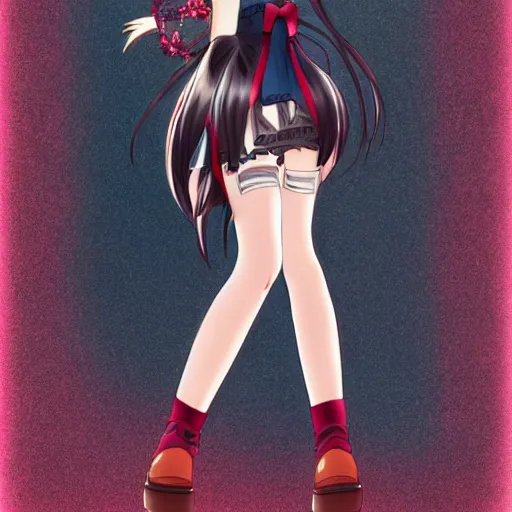 Image similar to kurumi, naraka, anime style, full body, in the style of WLOP