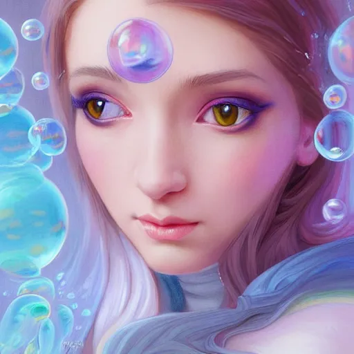 Prompt: dream portrait of a cat wizard wearing blue robes, dreamy and ethereal, expressive pose, big pink eyes, exciting expression, fantasy, intricate, elegant, many rainbow bubbles, rose tones, highly detailed, digital painting, artstation, concept art,cyberpunk wearing, smooth, sharp focus, illustration, art by artgerm and greg rutkowskiand alphonse mucha,Salvador Dali.