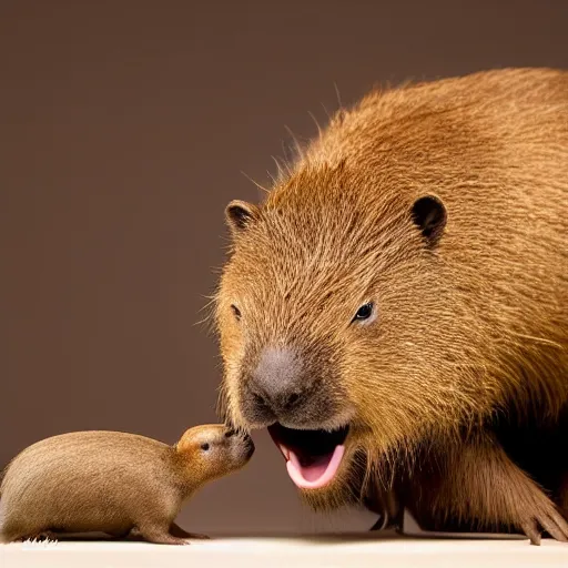 Image similar to capybara eating gpus, professional photograph, studio lighting, rule of thirds