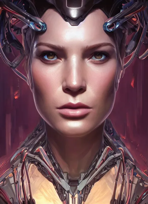 Image similar to asymmetrical!! portrait of an alien with large neontubes in face in the style of, machine face, intricate, elegant, highly detailed, digital painting, artstation, biolusence, concept art, smooth, sharp focus, illustration, art by artgerm and greg rutkowski and alphonse mucha, horizon zero dawn 8 k