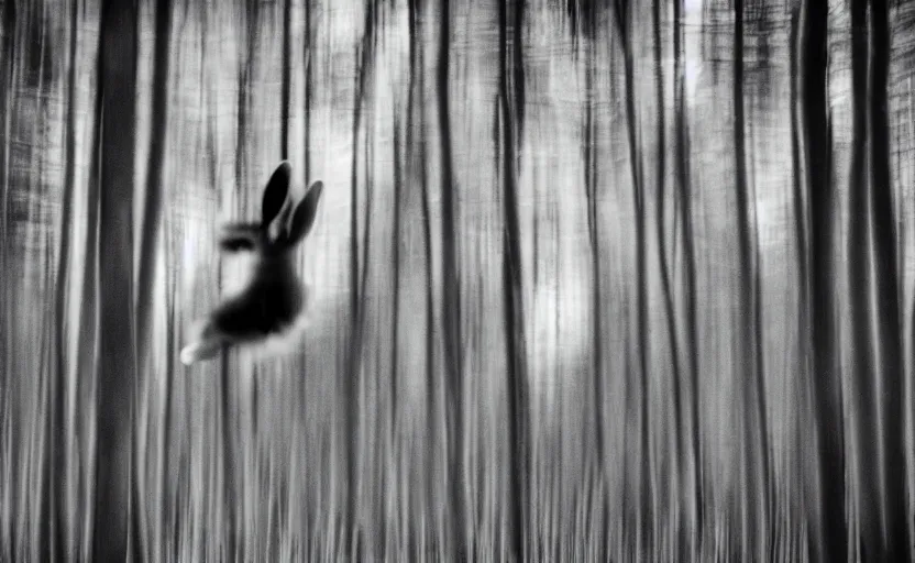 rabbit jumpnig, in motion, blur, action, house in the | Stable ...