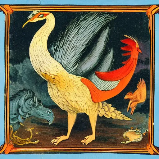 Image similar to strange bestiary of repressed unconscious simurgh