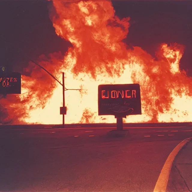 Prompt: the world is on fire, photo by william eggelston