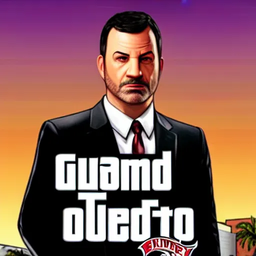 Prompt: Jimmy kimmel as cover art in GTA 5