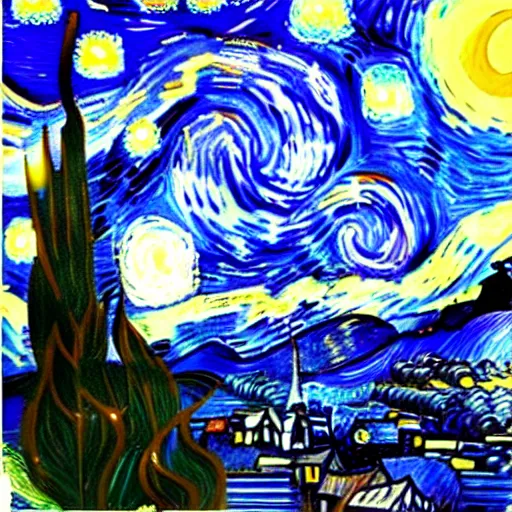 Prompt: van gogh painting space Donald tusk
