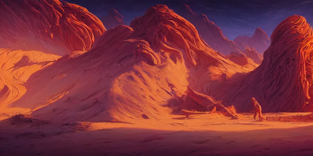 Image similar to the sands of time, a highly detailed cinematic oil painting by roger dean and alena aenami, dynamic lighting