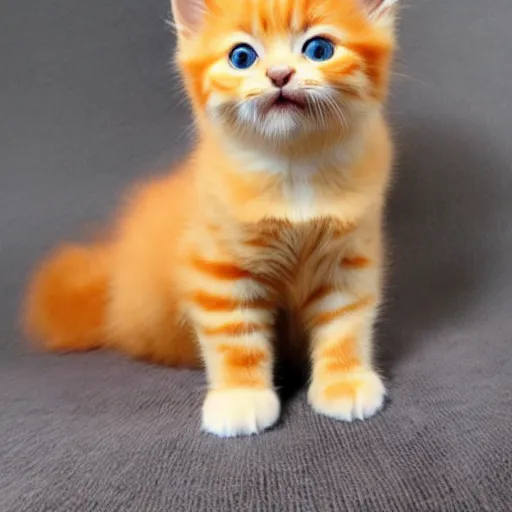 Image similar to surprised cute fluffy orange tabby kitten