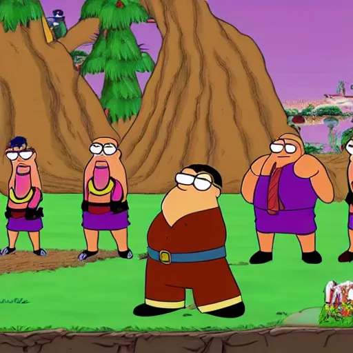 Prompt: Peter griffin in Battle for Dream Island