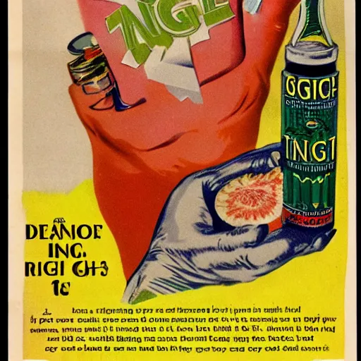 Prompt: vintage advertisement for a tonic that makes fingers longer, high resolution scan