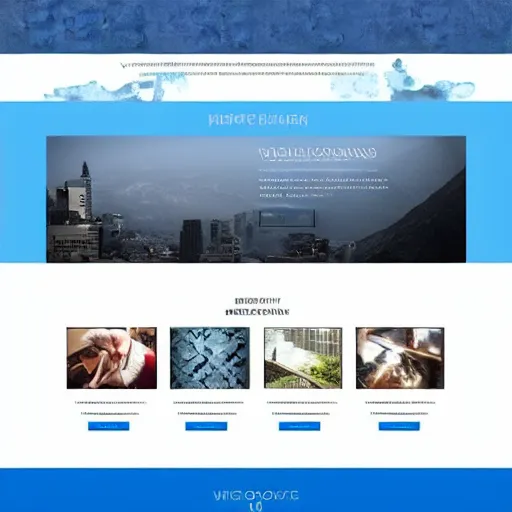 Prompt: a website template, blue theme