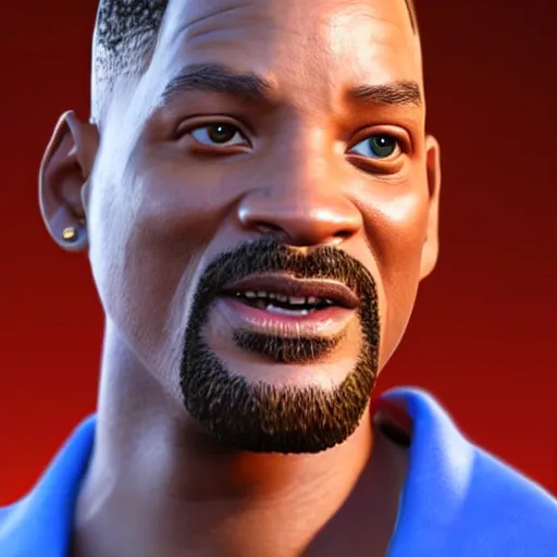 Prompt: a detailed portrait of will smith in fortnite, unreal engine 5 rendered, incredibly highly detailed and realistic, 8 k, sharp focus, studio quality
