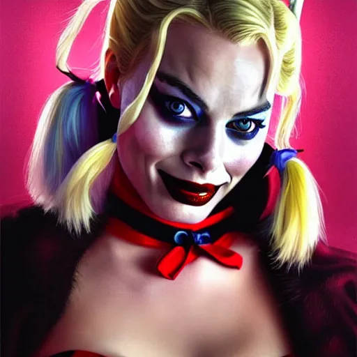 Prompt: perfectly-centered-Portrait of margot robbie as harley quinn licking a mouse, gotham city backround, intricate, elegant, super highly detailed, professional digital painting, artstation, concept art, smooth, sharp focus, no blur, no dof, extreme illustration, Unreal Engine 5, 8K, art by artgerm and greg rutkowski and alphonse mucha and loish and WLOP