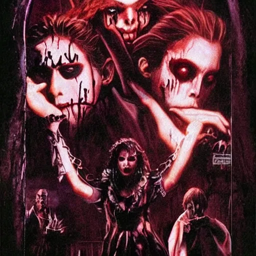 Prompt: 1990's movie poster for Vampire: the Masquerade, gothic horror, highly detailed by Drew Struzan