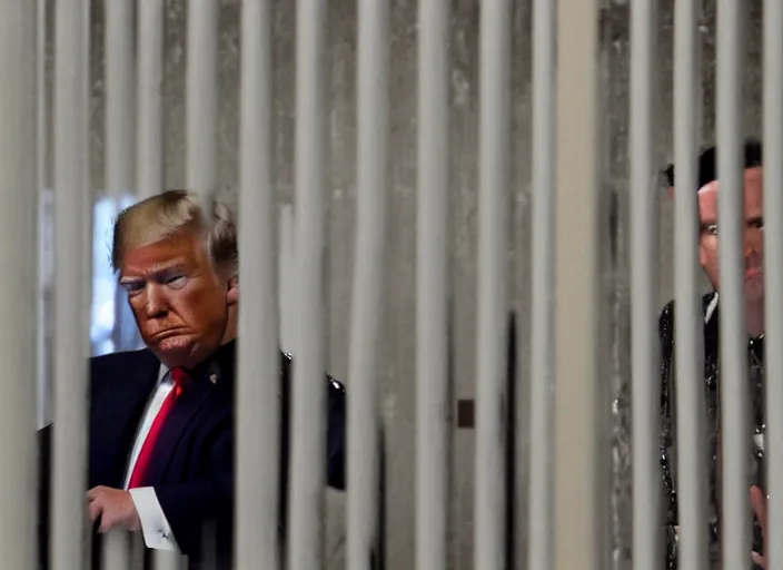 Prompt: trump inside the jail