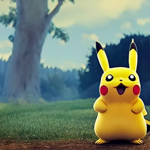 Image similar to pikachu cinematic photo