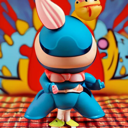 Image similar to magic mushroom, bugs bunny, nendroid, butcher billy style