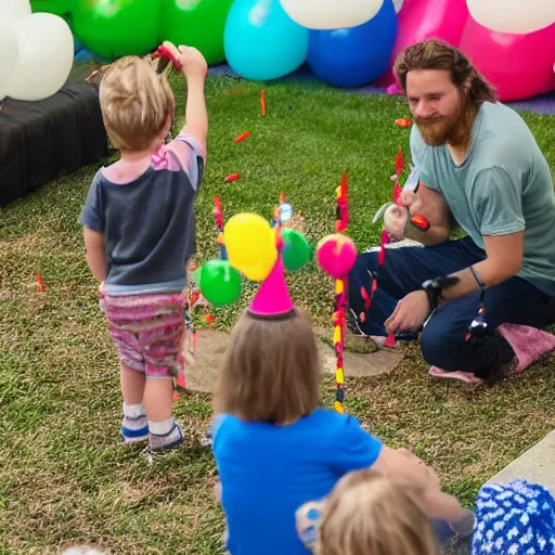 Image similar to rasmus playing at a children's birthday party