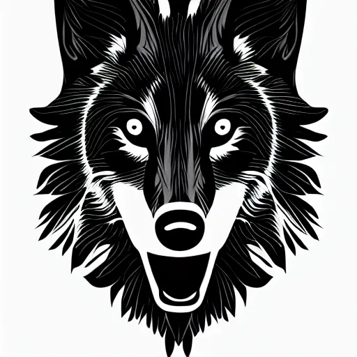 Image similar to black wolf, vector art