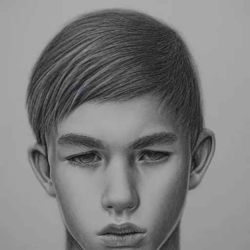 realistic drawing of a teenage boy