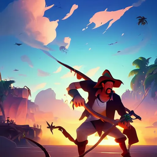 Image similar to painting treasure on sea of thieves game smooth median photoshop filter cutout vector, behance hd by jesper ejsing, by rhads, makoto shinkai and lois van baarle, ilya kuvshinov, rossdraws global illumination