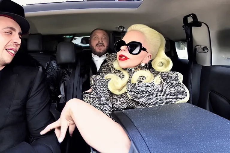 Image similar to lady gaga and judy garland carpool karaoke