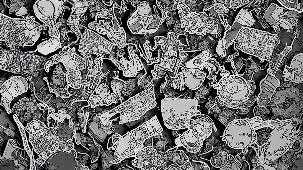 Image similar to scanning electron microscope engaging trash sticker design