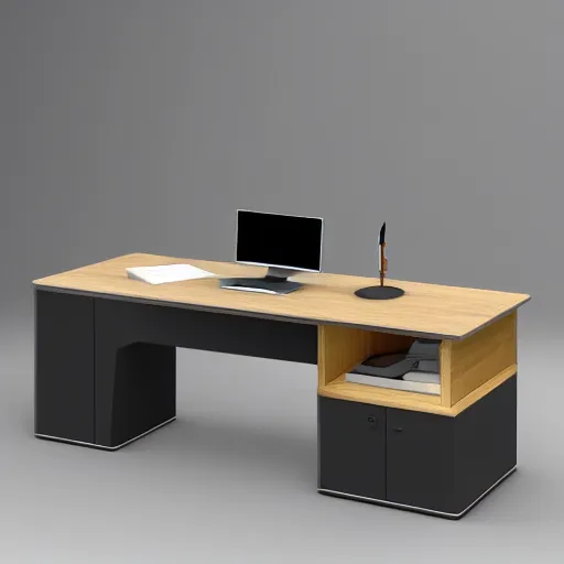 Image similar to brutalist style desk, modern architecture, high resolution