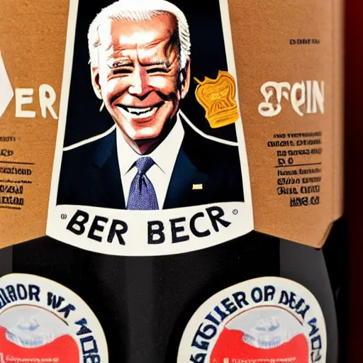 Image similar to a beer bottle with biden's face on the packaging.