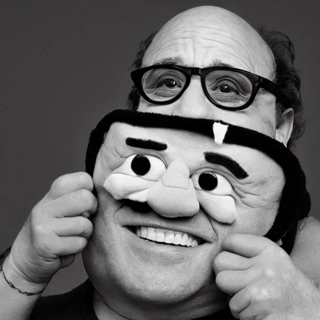 Prompt: danny devito as a sock puppet