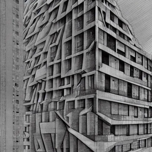 Prompt: brutalist architecture realism, in the style of artgerm