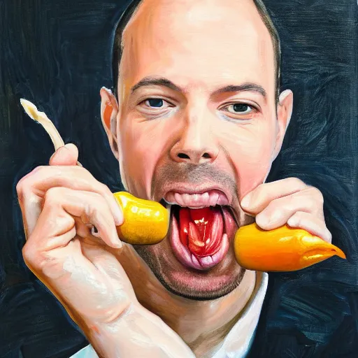 Prompt: portrait of Andrew tate licking a popsickle