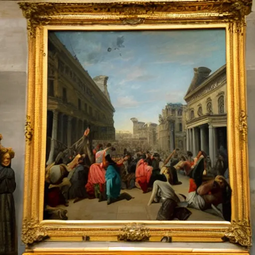 Image similar to riots in the Louvre