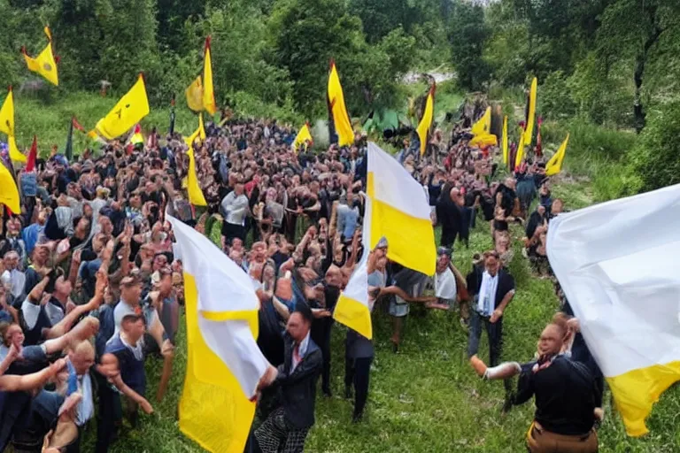 Prompt: Vít Jedlička claming to be the president in Liberland